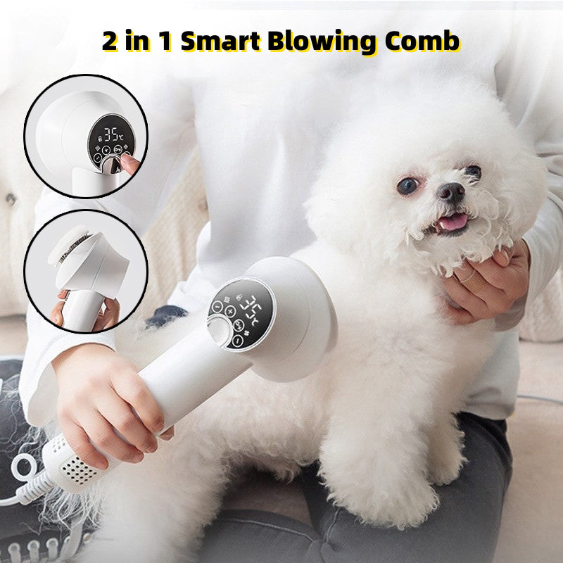 Smart Pet Hair Dryer & Grooming Brush